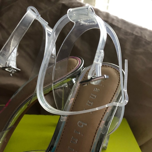 Gianni Bini Clear Rhinestone Studded Heels - Picture 5 of 12